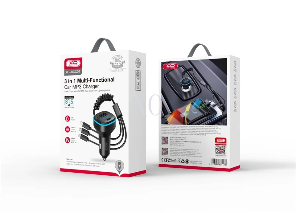 XO BCC07 Smart Bluetooth MP3 Car Charger